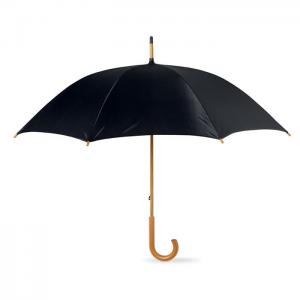 Promotional new classic yellow wooden crook handle automatic advertising straight umbrella