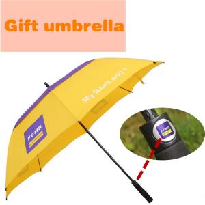 Promotional Windprood Fiberglass Frame Double Layer Canopy Golf Umbrella