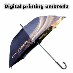 Digital Printing pongee fabric automatic rain straight umbrella