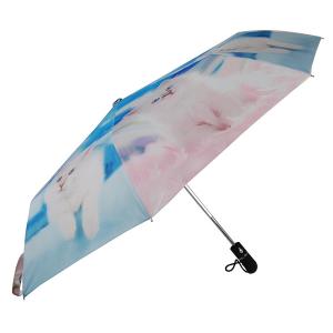 Heat Transfer Printing Auto open and close 3 Folding Umbrella