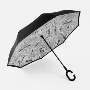 Custom logo windproof double layer c handle reverse umbrella upside down double layer inverted umbrella