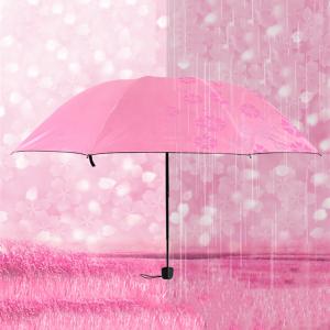 magic water discoloration 3 folding color changing umbrella for sunny and rain