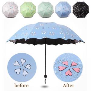 Customized water discoloration color changing black coating umbrella