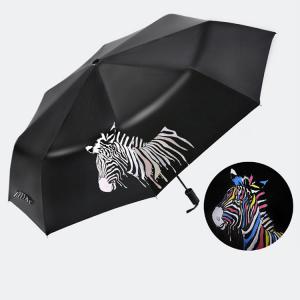 automatic folding color change umbrella Zebra umbrella discolored by water